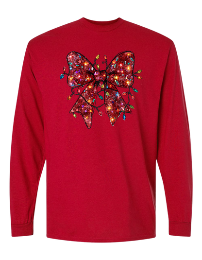 Christmas Bow & Lights Long Sleeve