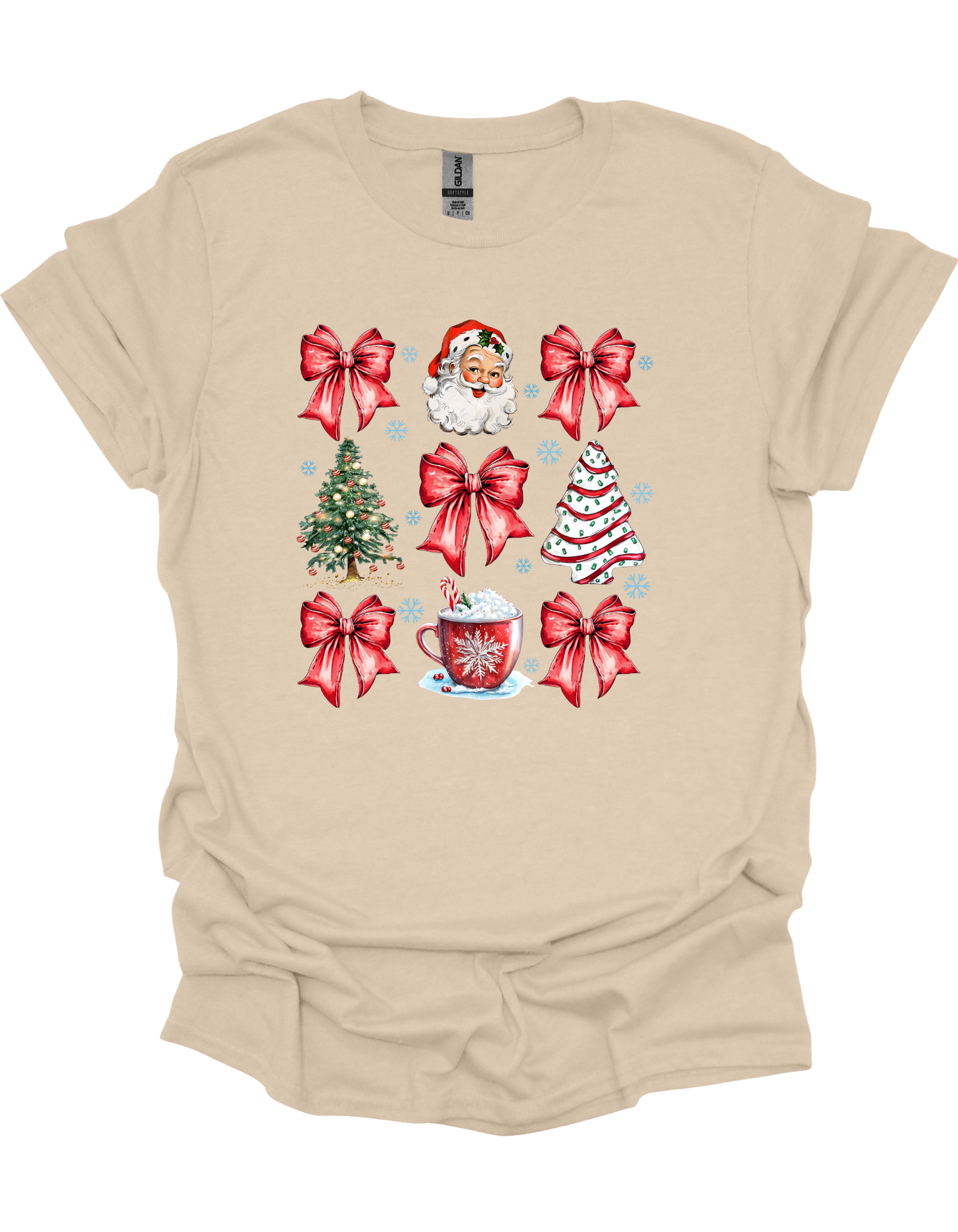 Christmas Tree Cake Coquette Bow T-Shirt