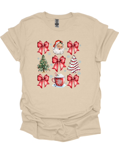 Christmas Tree Cake Coquette Bow T-Shirt