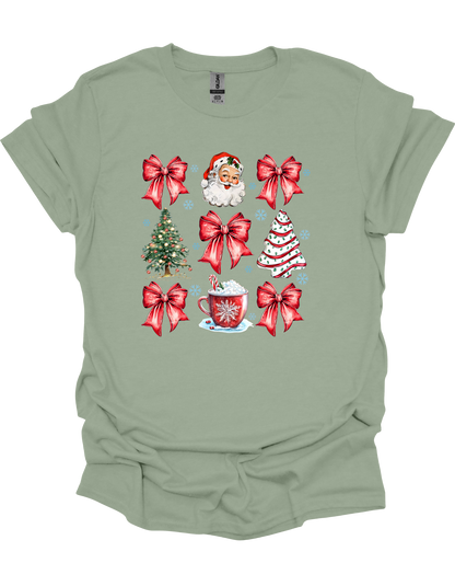 Christmas Tree Cake Coquette Bow T-Shirt
