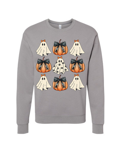 Pumpkin-Ghost Coquette Crewneck