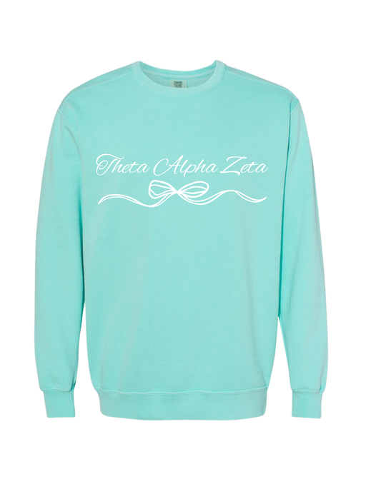 Theta Alpha Zeta Bow Crewneck - COMFORT COLORS