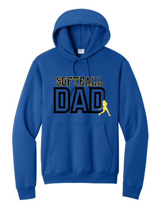 Softball DAD "CUSTOM NAME" Hoodie - PLEASE READ DESCRIPTION