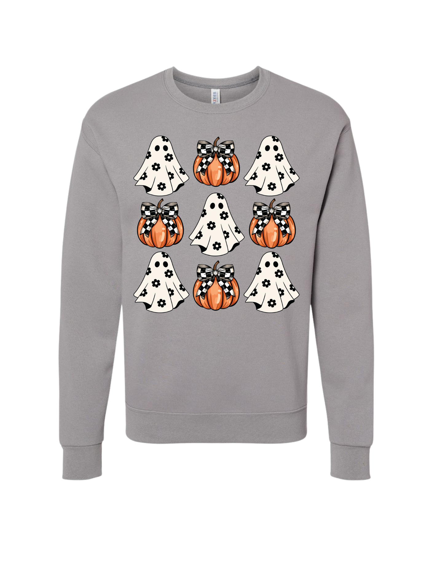 Checkered-Bow Coquette Crewneck
