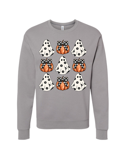Checkered-Bow Coquette Crewneck