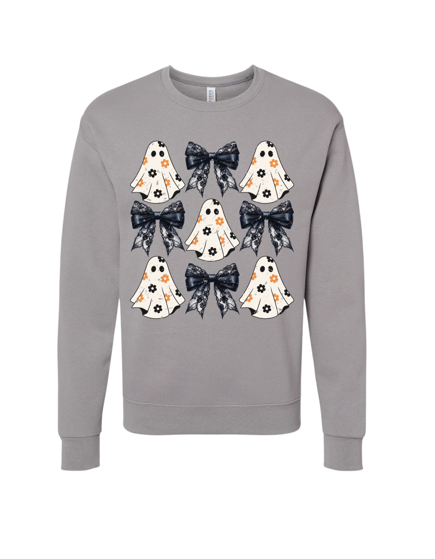 Flowered-Ghost Coquette Crewneck