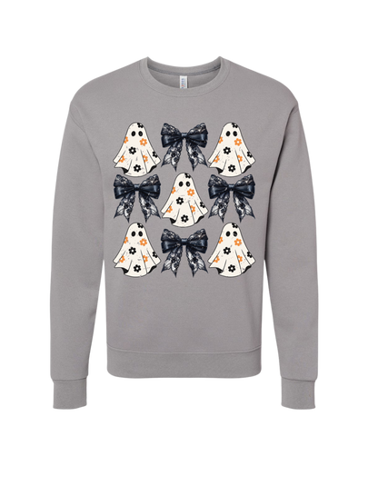 Flowered-Ghost Coquette Crewneck