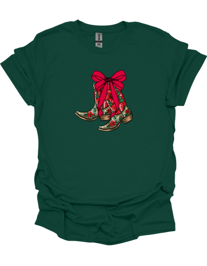 Christmas Cowboy Boots T-Shirt