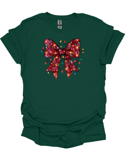 Christmas Bow & Lights T-Shirt