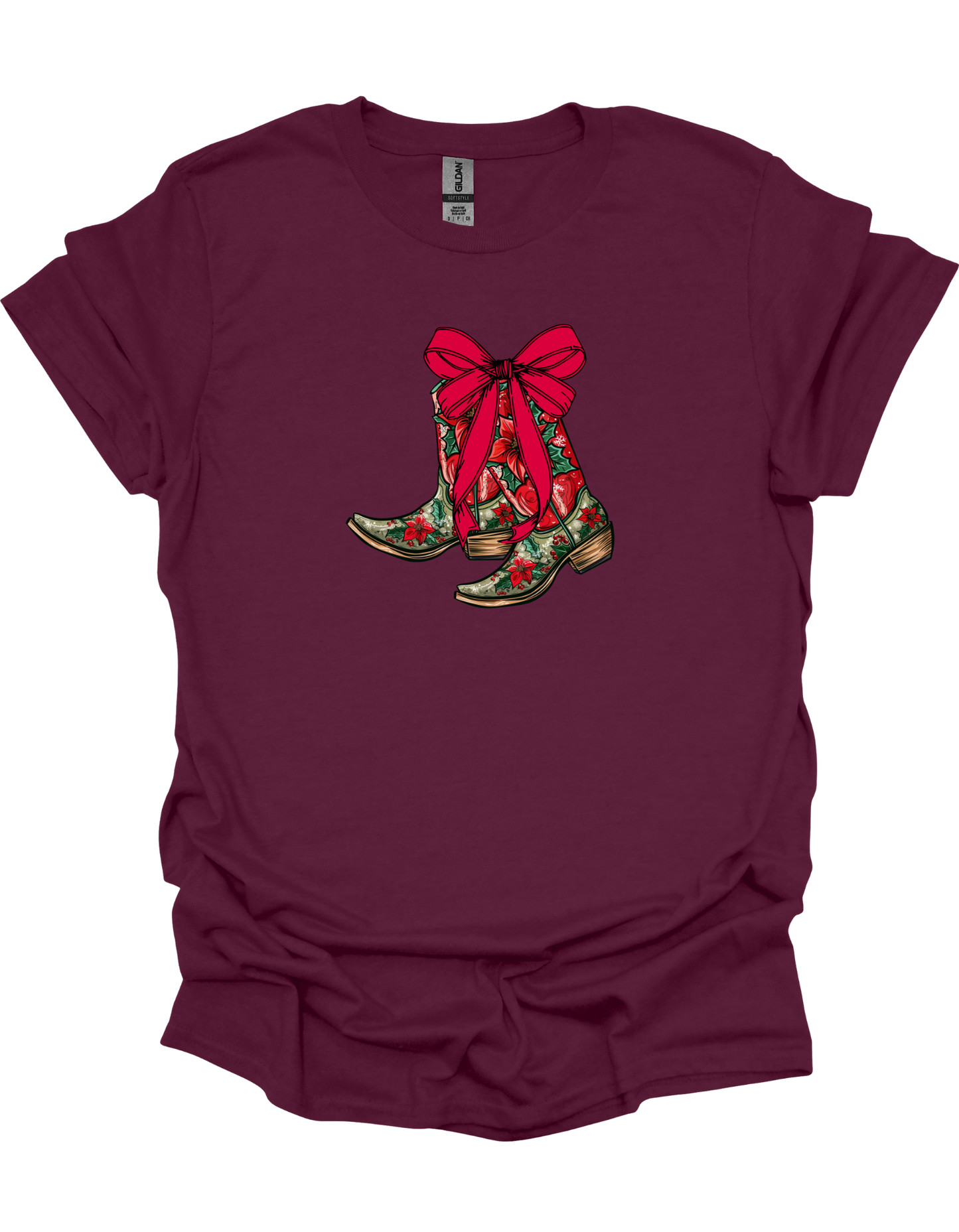 Christmas Cowboy Boots T-Shirt