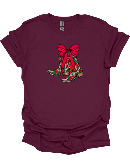 Christmas Cowboy Boots T-Shirt