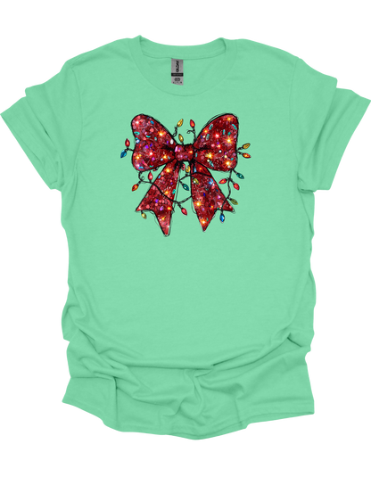 Christmas Bow & Lights T-Shirt