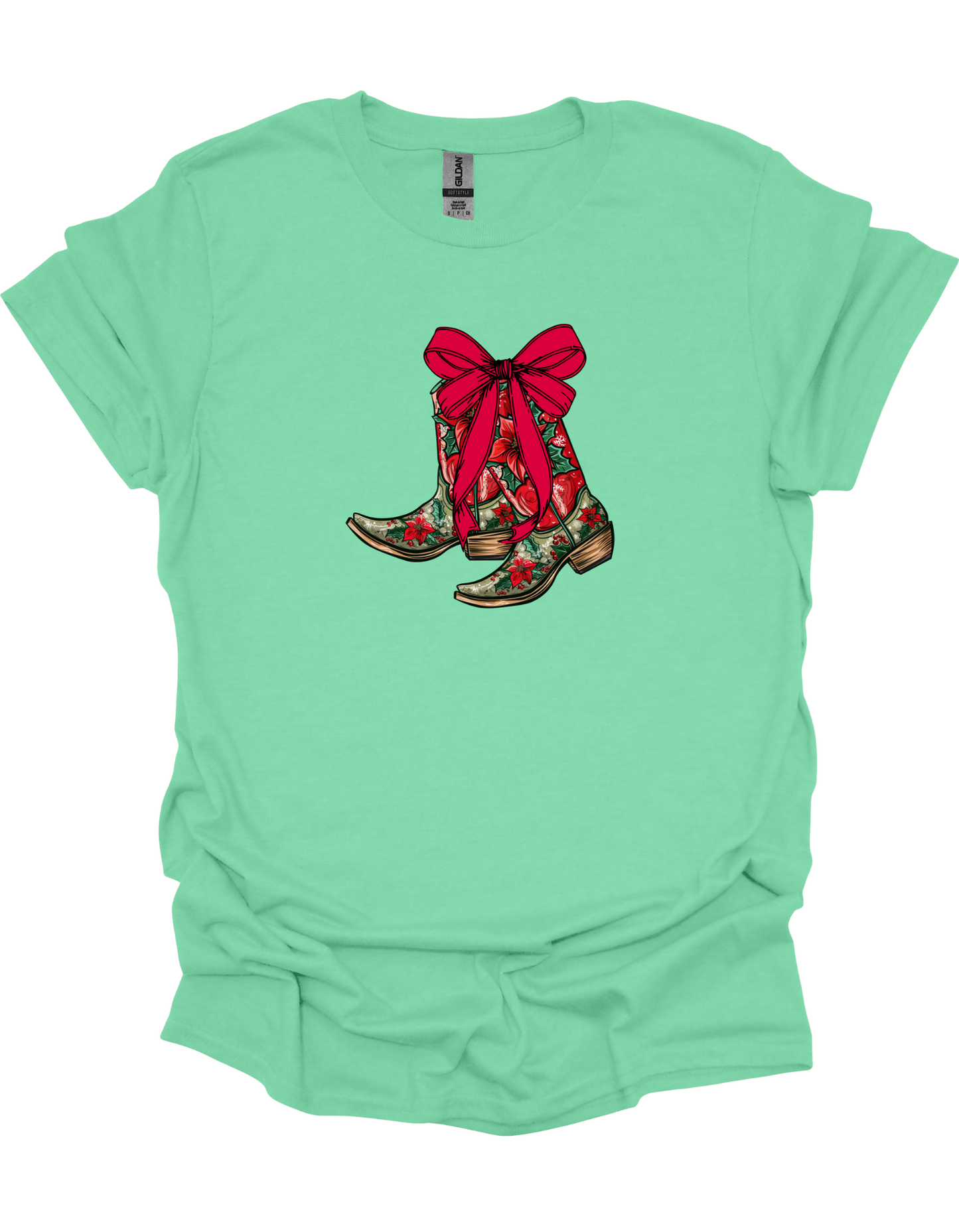 Christmas Cowboy Boots T-Shirt