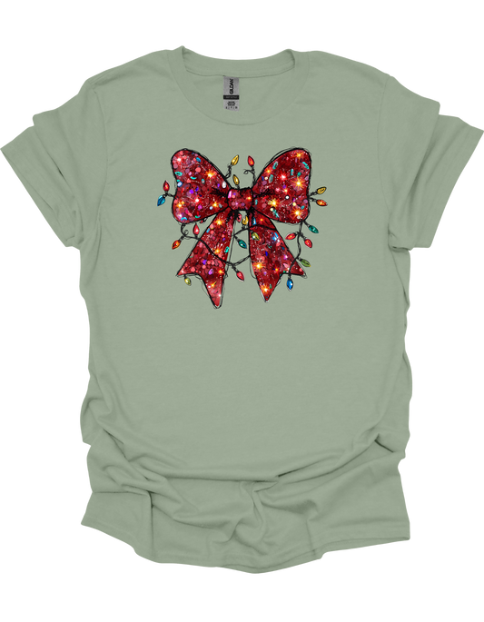 Christmas Bow & Lights T-Shirt