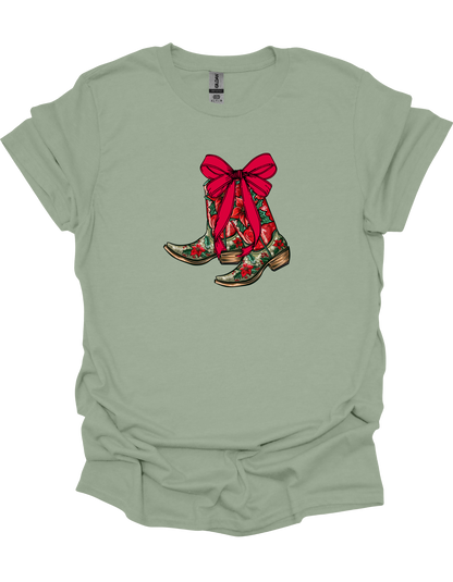 Christmas Cowboy Boots T-Shirt