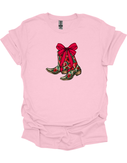 Christmas Cowboy Boots T-Shirt