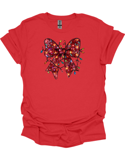 Christmas Bow & Lights T-Shirt