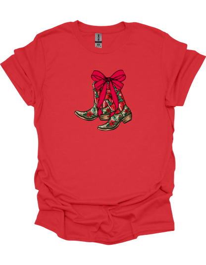 Christmas Cowboy Boots T-Shirt