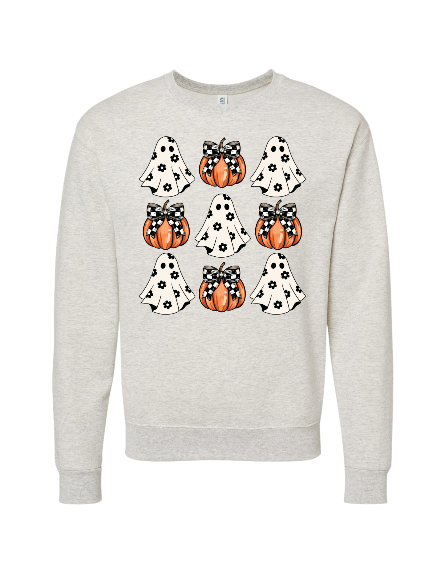 Checkered-Bow Coquette Crewneck