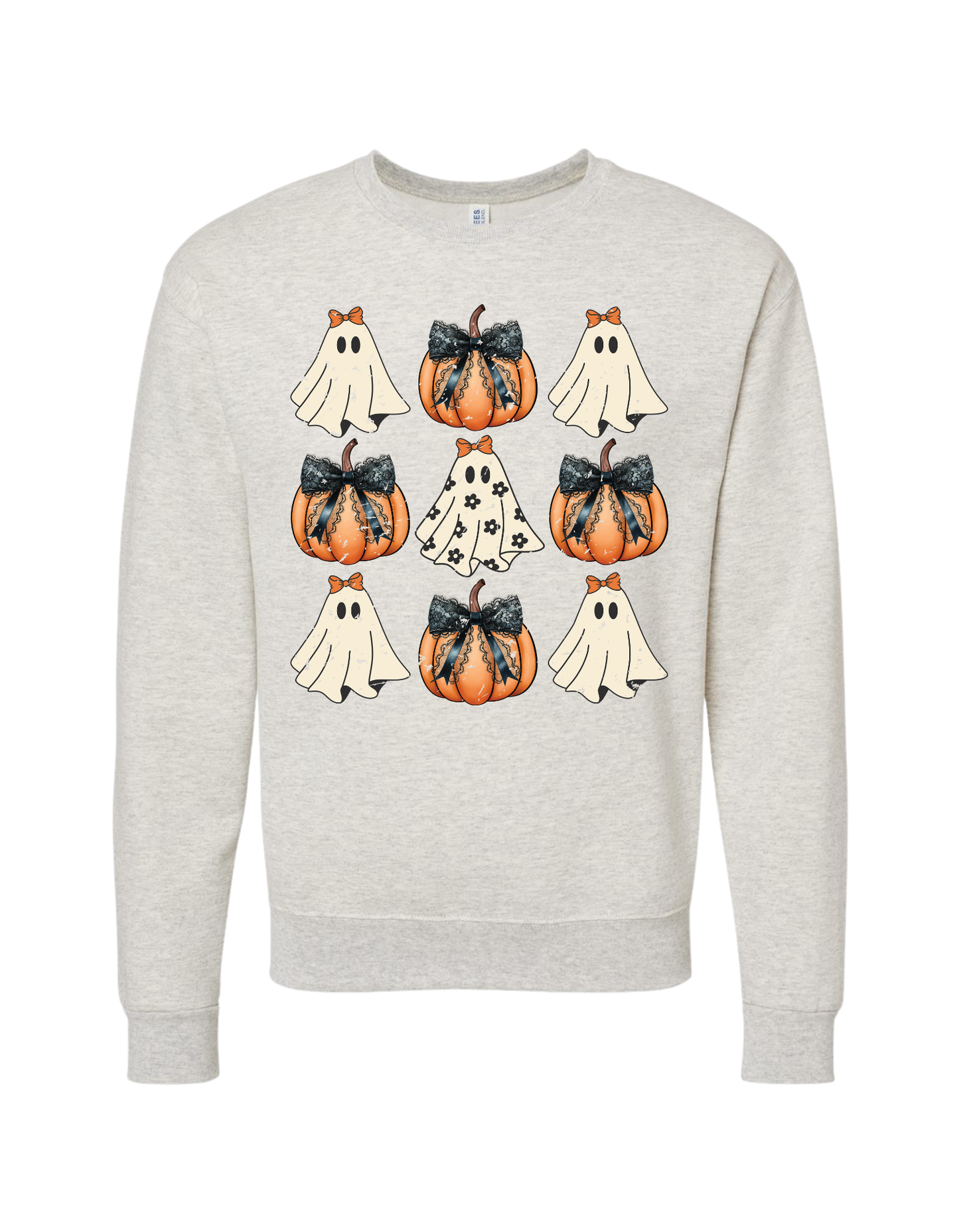 Pumpkin-Ghost Coquette Crewneck
