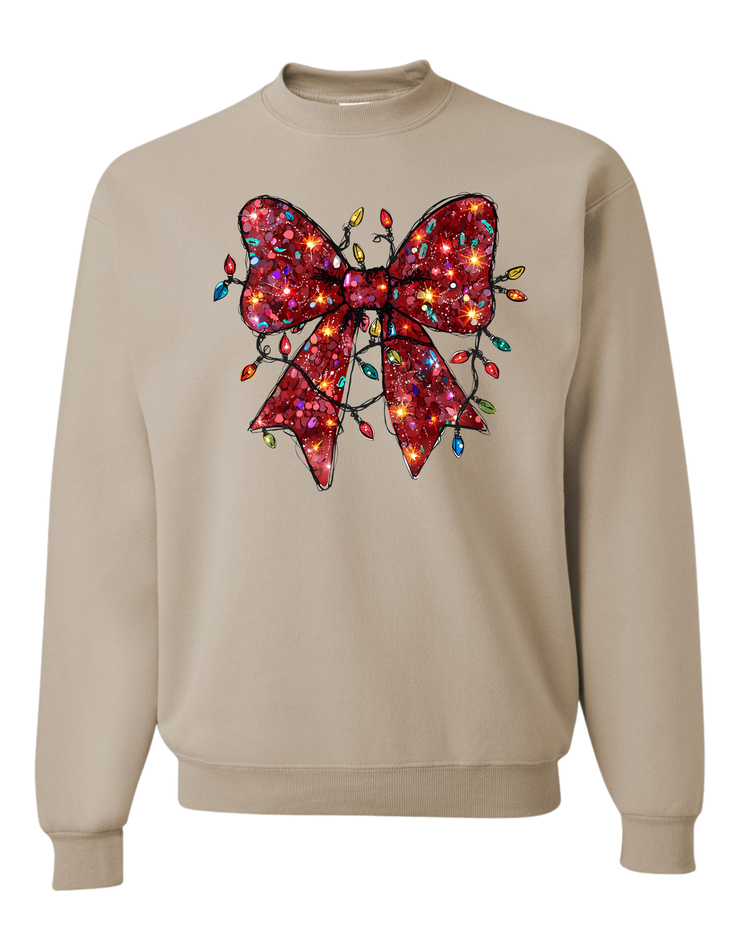 Christmas Bow & Lights Crewneck