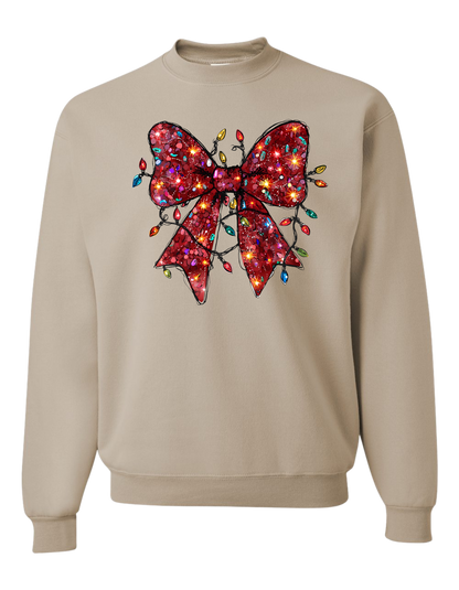 Christmas Bow & Lights Crewneck