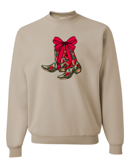 Christmas Cowboy Boots Crewneck