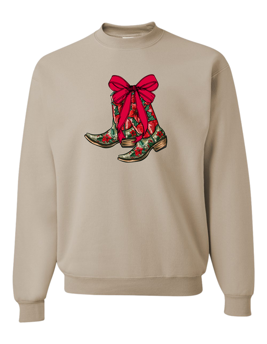 Christmas Cowboy Boots Crewneck