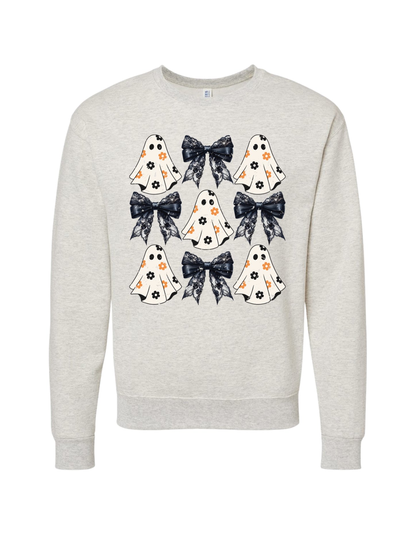 Flowered-Ghost Coquette Crewneck