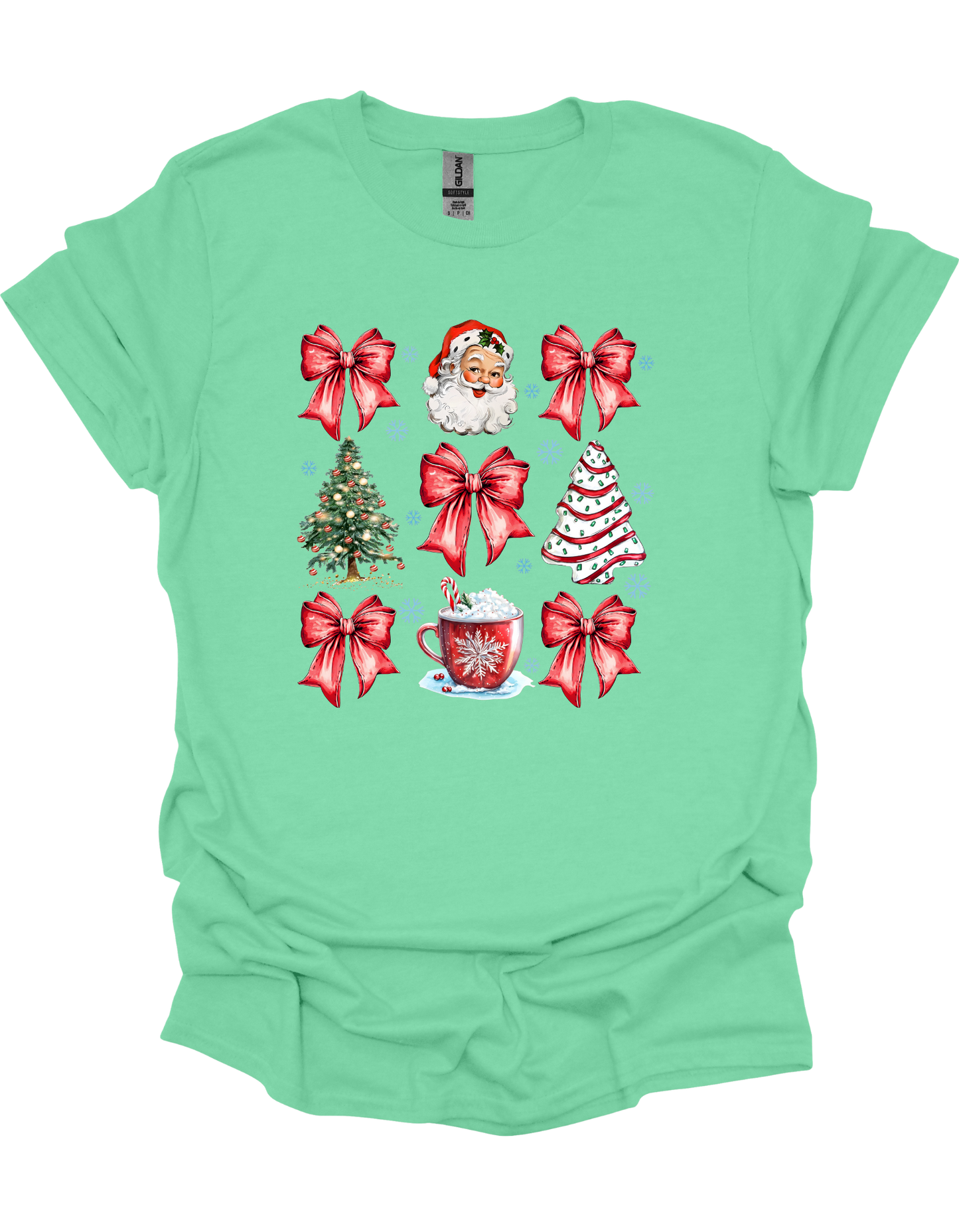 Christmas Tree Cake Coquette Bow T-Shirt