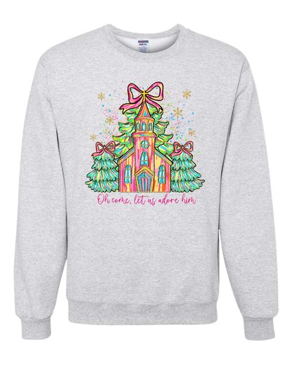 Church Let Us Adore Him Crewneck