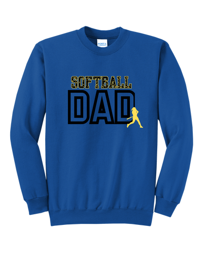 Softball Dad "CUSTOM NAME" Crewneck Sweatshirt - PLEASE READ DESCRIPTION