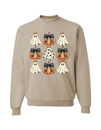 Pumpkin-Ghost Coquette Crewneck