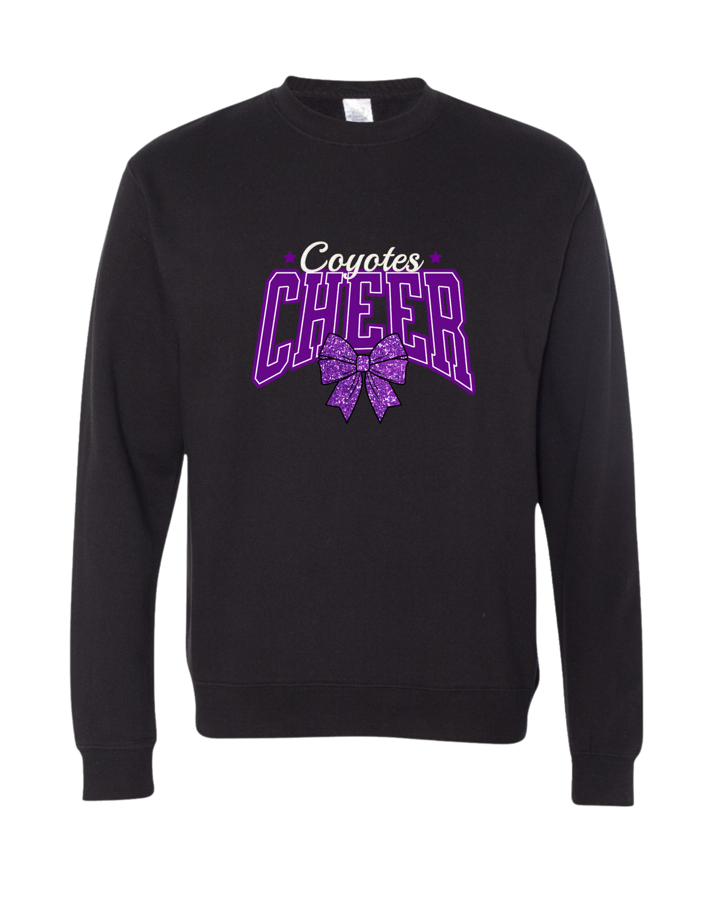 Coyotes Cheer Glitter Bow Crewneck