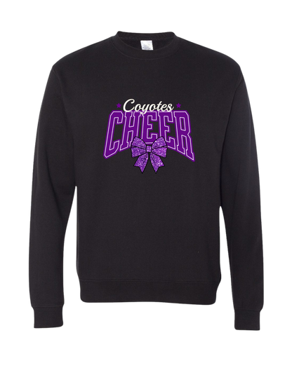 Coyotes Cheer Glitter Bow Crewneck