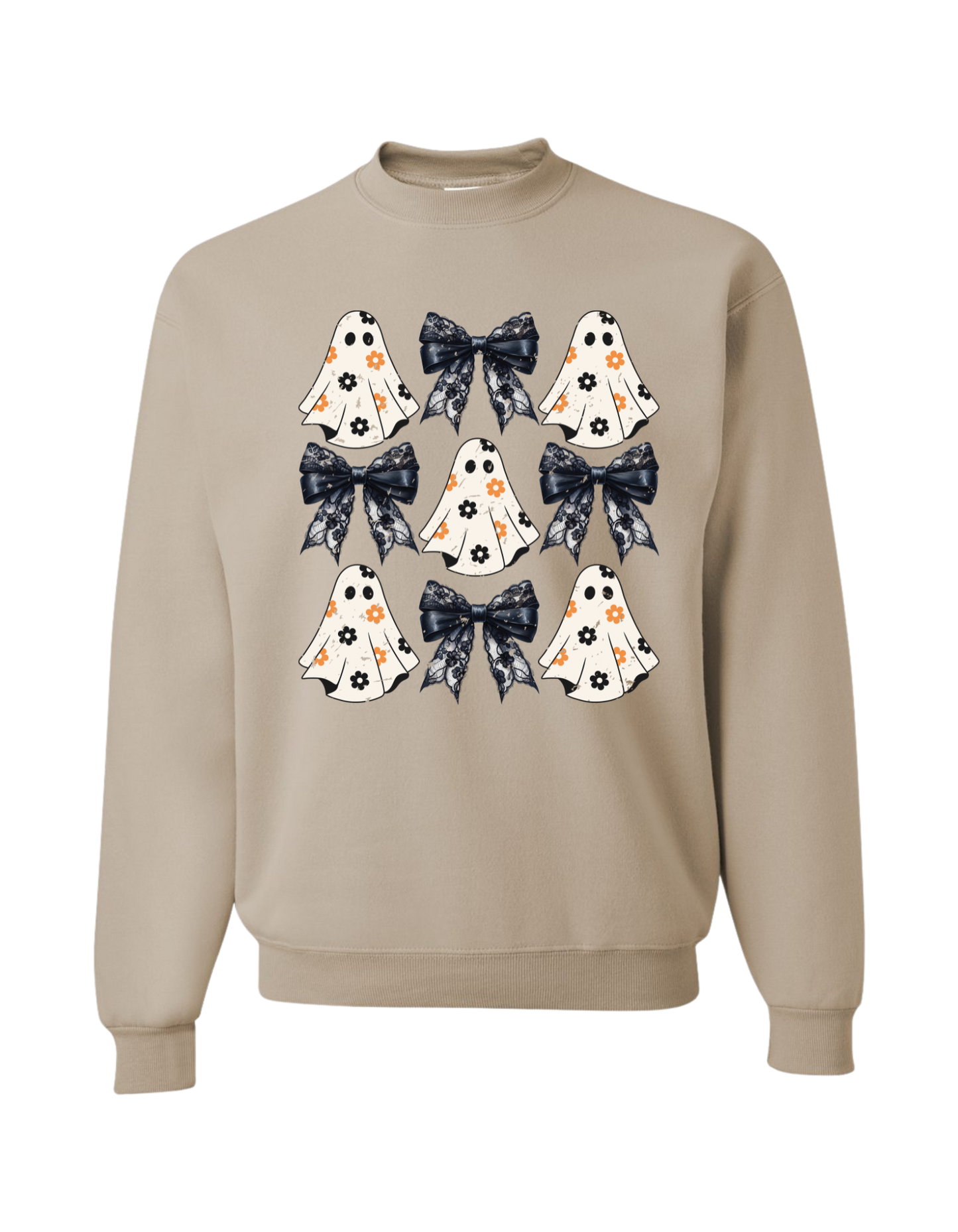 Flowered-Ghost Coquette Crewneck