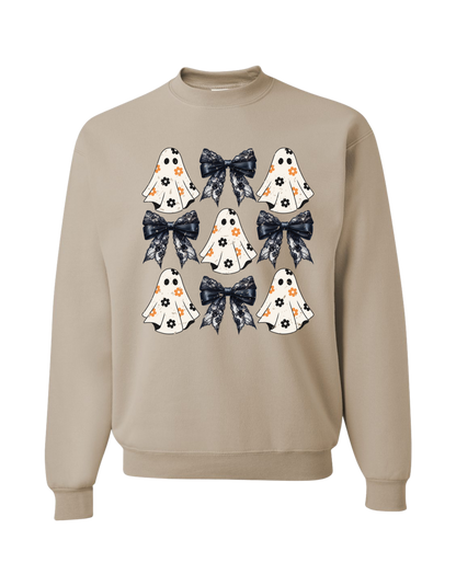 Flowered-Ghost Coquette Crewneck