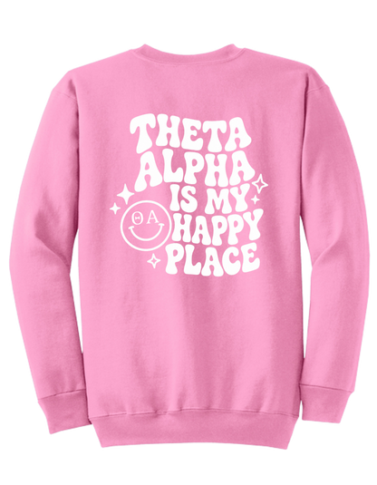 Theta Alpha Is My Happy Place Crewneck