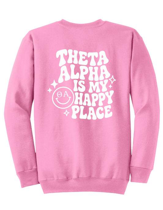 Theta Alpha Is My Happy Place Crewneck