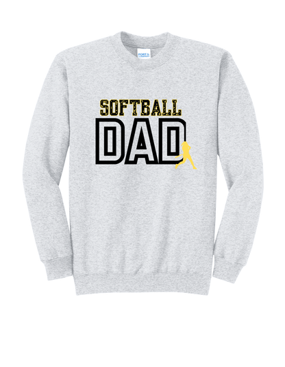 Softball Dad "CUSTOM NAME" Crewneck Sweatshirt - PLEASE READ DESCRIPTION