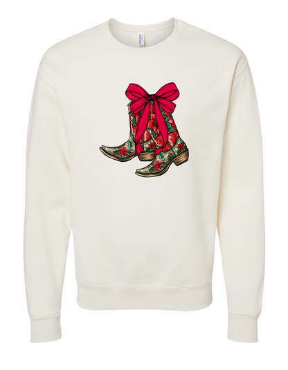 Christmas Cowboy Boots Crewneck