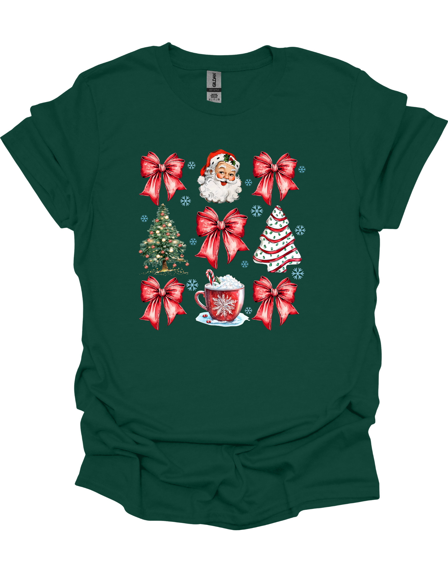 Christmas Tree Cake Coquette Bow T-Shirt