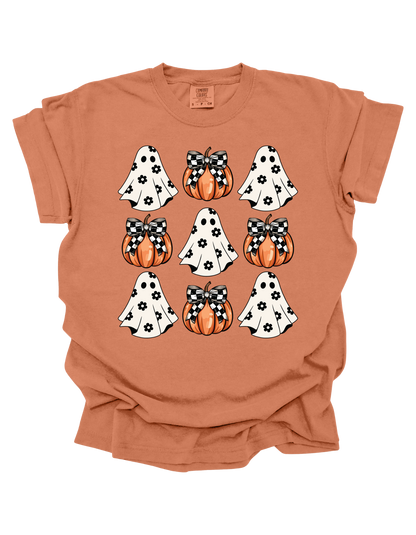 Checkered-Bow Coquette Comfort Colors T-Shirt