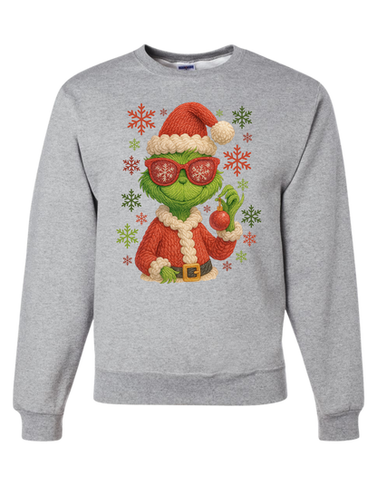 Grinch Snowflakes Crewneck