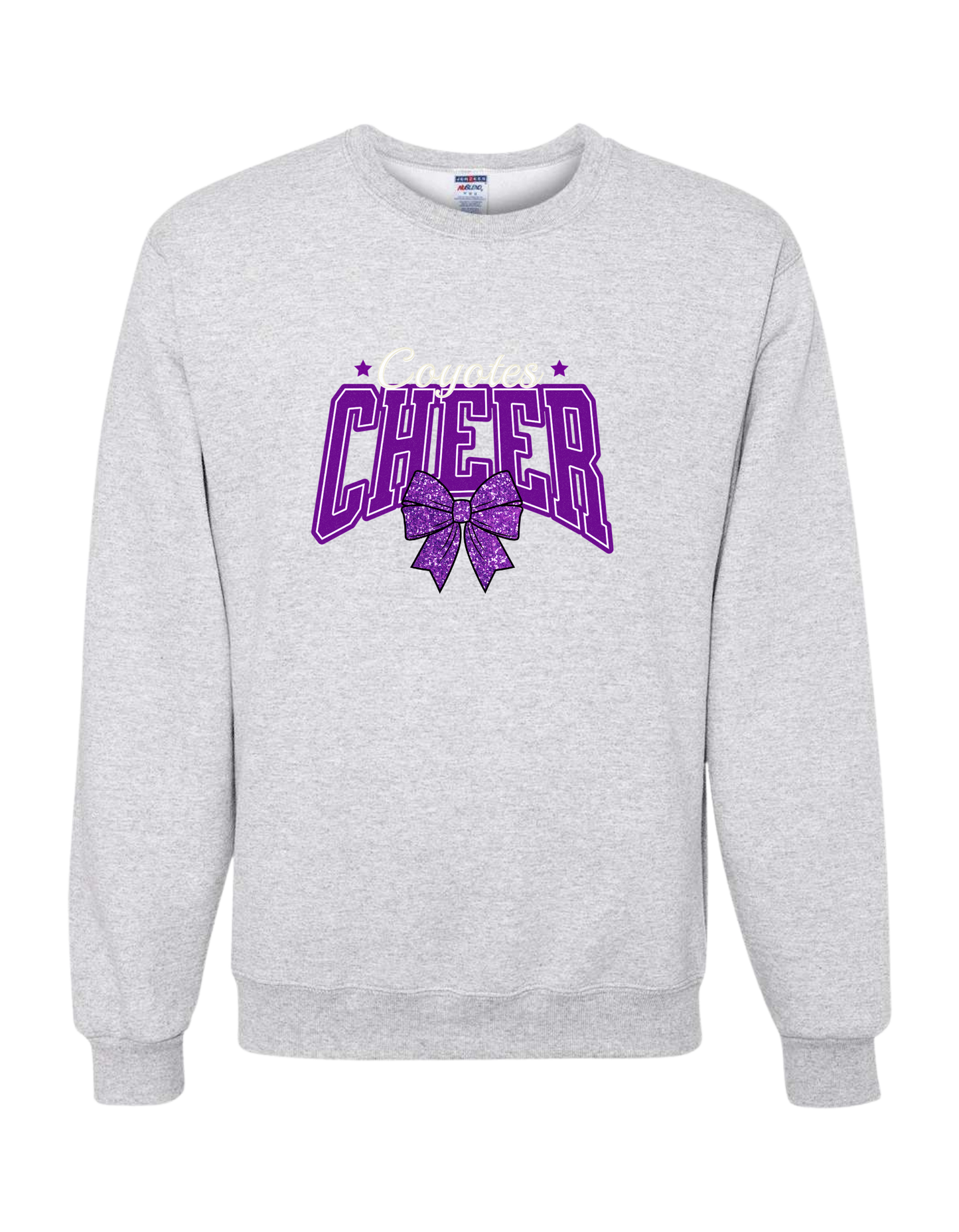 Coyotes Cheer Glitter Bow Crewneck
