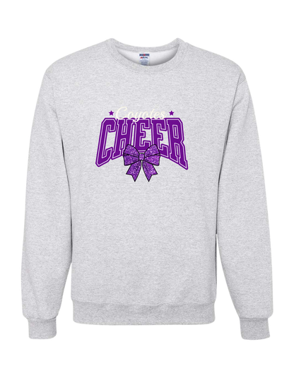 Coyotes Cheer Glitter Bow Crewneck