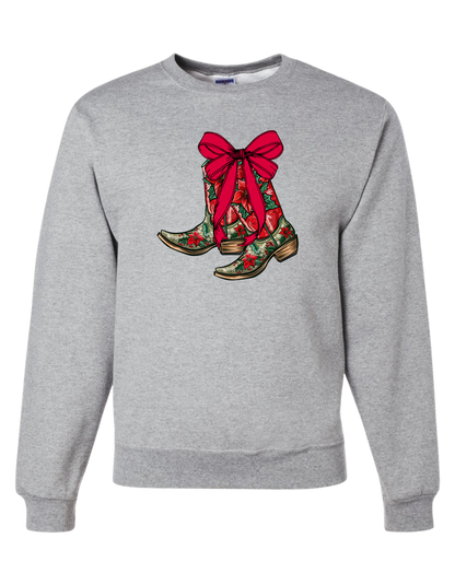 Christmas Cowboy Boots Crewneck