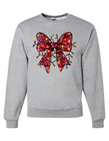 Christmas Bow & Lights Crewneck
