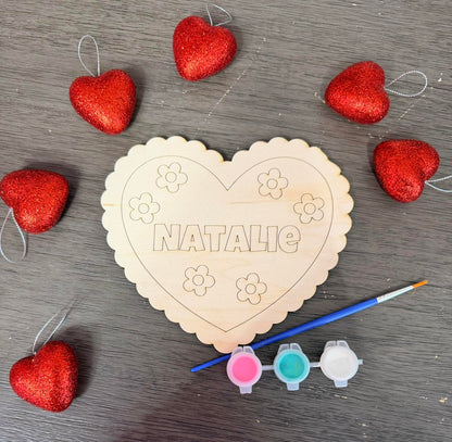 Custom Name Heart Valentines Paint Kit