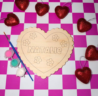 Custom Name Heart Valentines Paint Kit